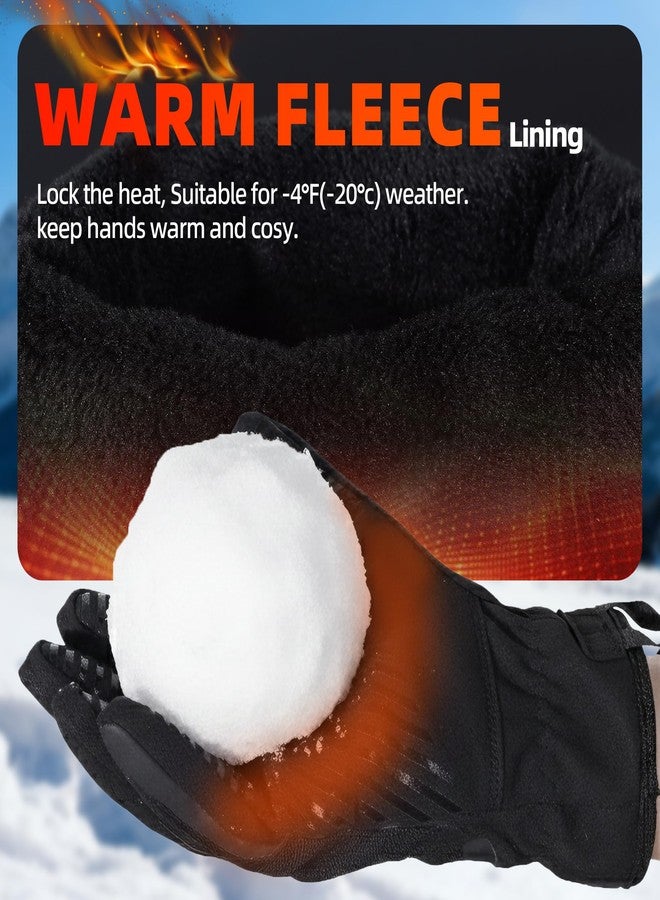 MVPTOO Ski Gloves Warm for Winter Windproof Water-Repellent Thermal for Snow & Cold Weather Touchscreen Gloves for Men & Women (Black, Large) - Image 2